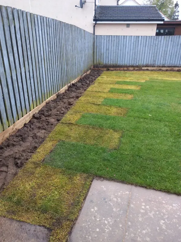 Natural Grass Installation, Landscaping project in Stirling