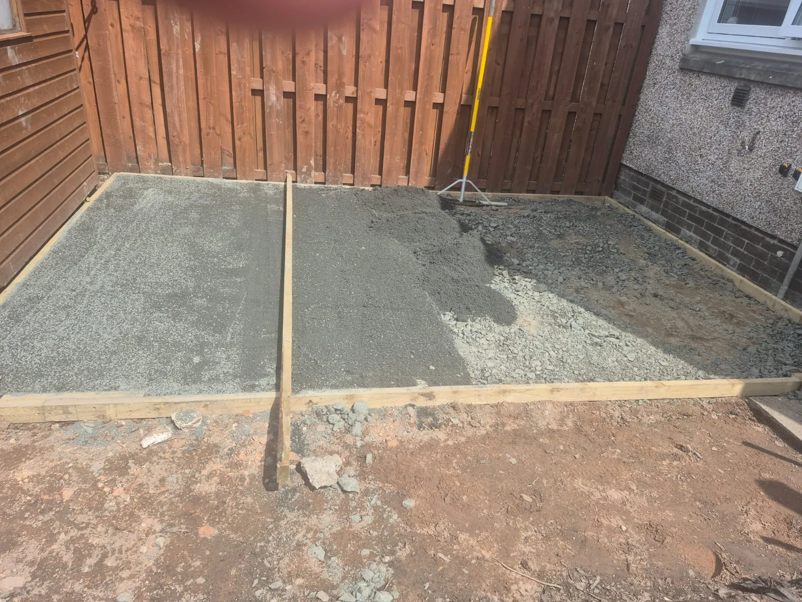 Concrete Base Preparation, Landscaping project in Stirling