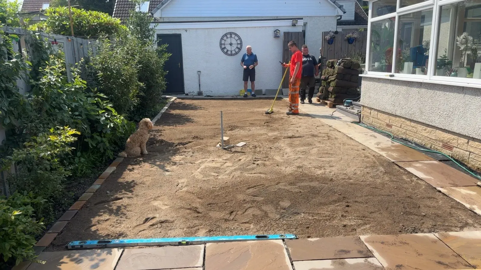 Rear garden in Stirling excavated and levelled onto a new sub-base before landscaping