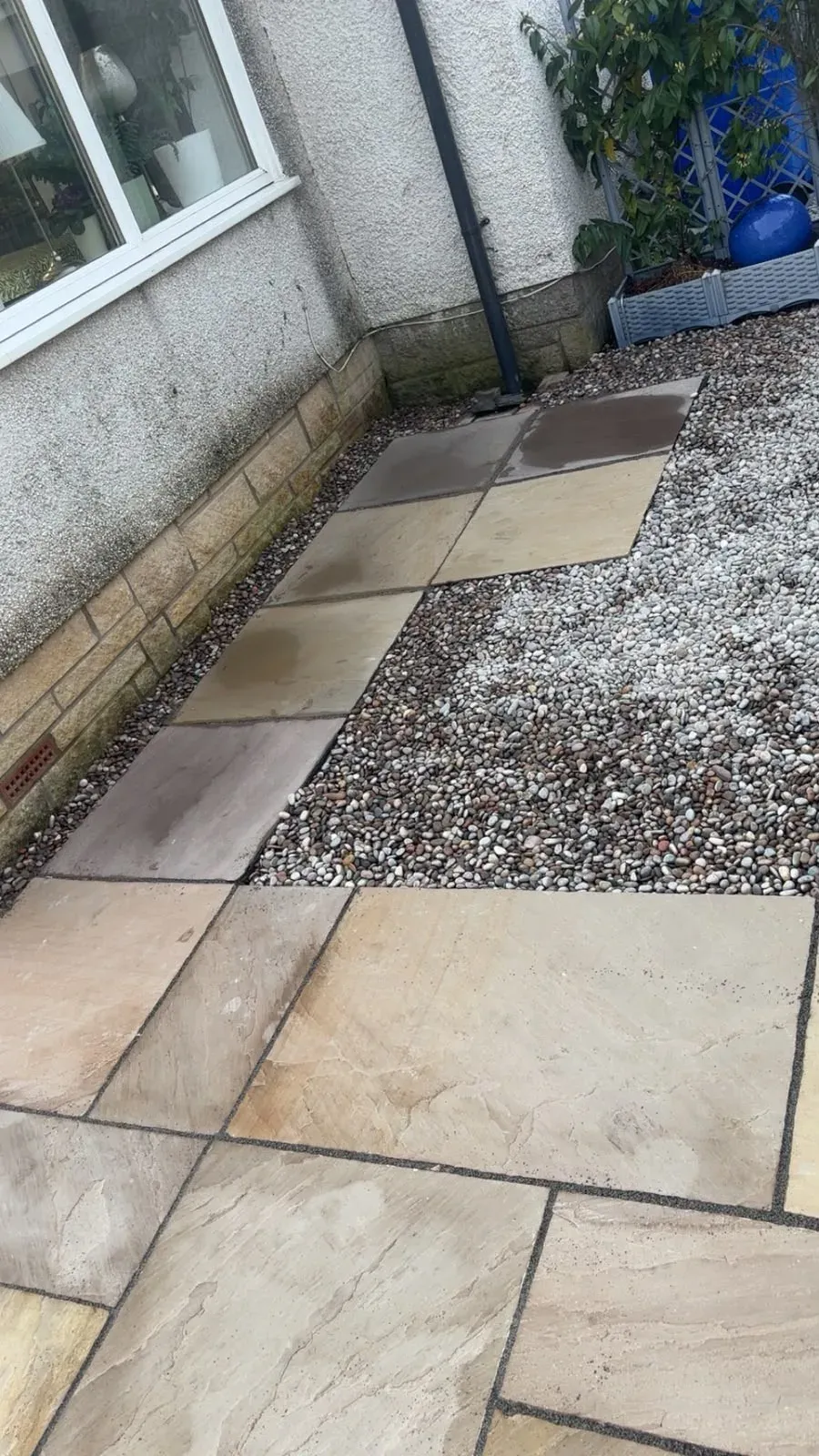 Sandstone Path & Pebble Border, Landscaping project in Stirling